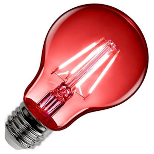 4.5 watt A19 120 volt Medium Screw Base Red Transparent Dimmable LED 1