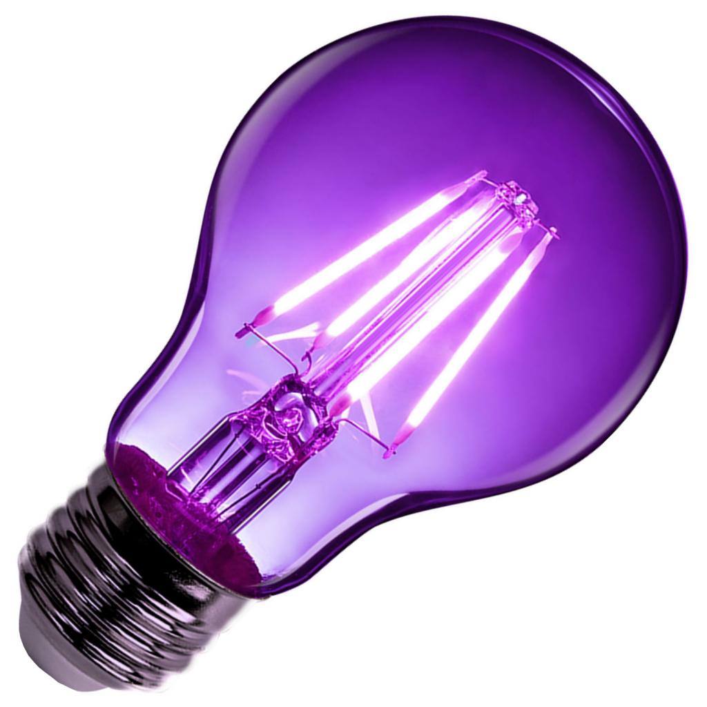 4.5 watt 120 volt A19 Medium Screw Base Purple Transparent LED 1
