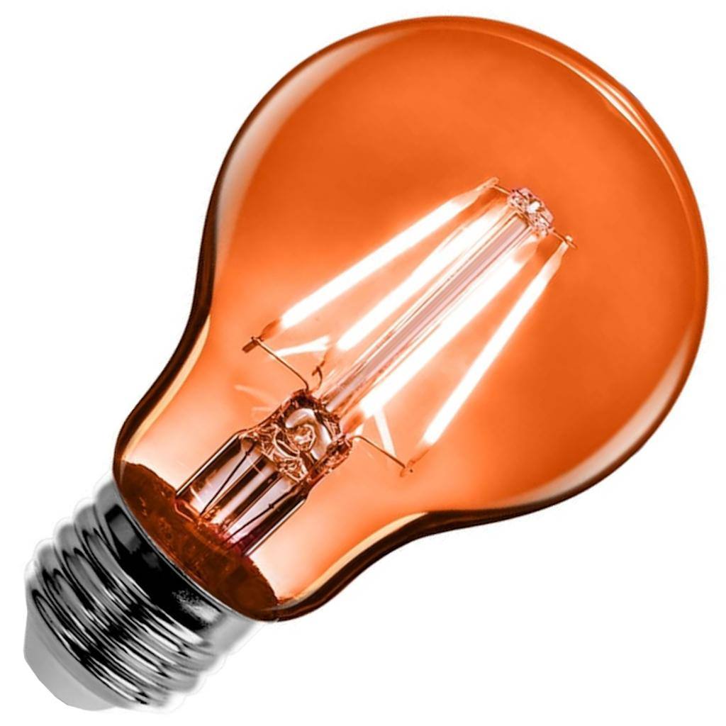 4.5 watt 120 volt A19 Medium Screw Base Orange Transparent LED 1