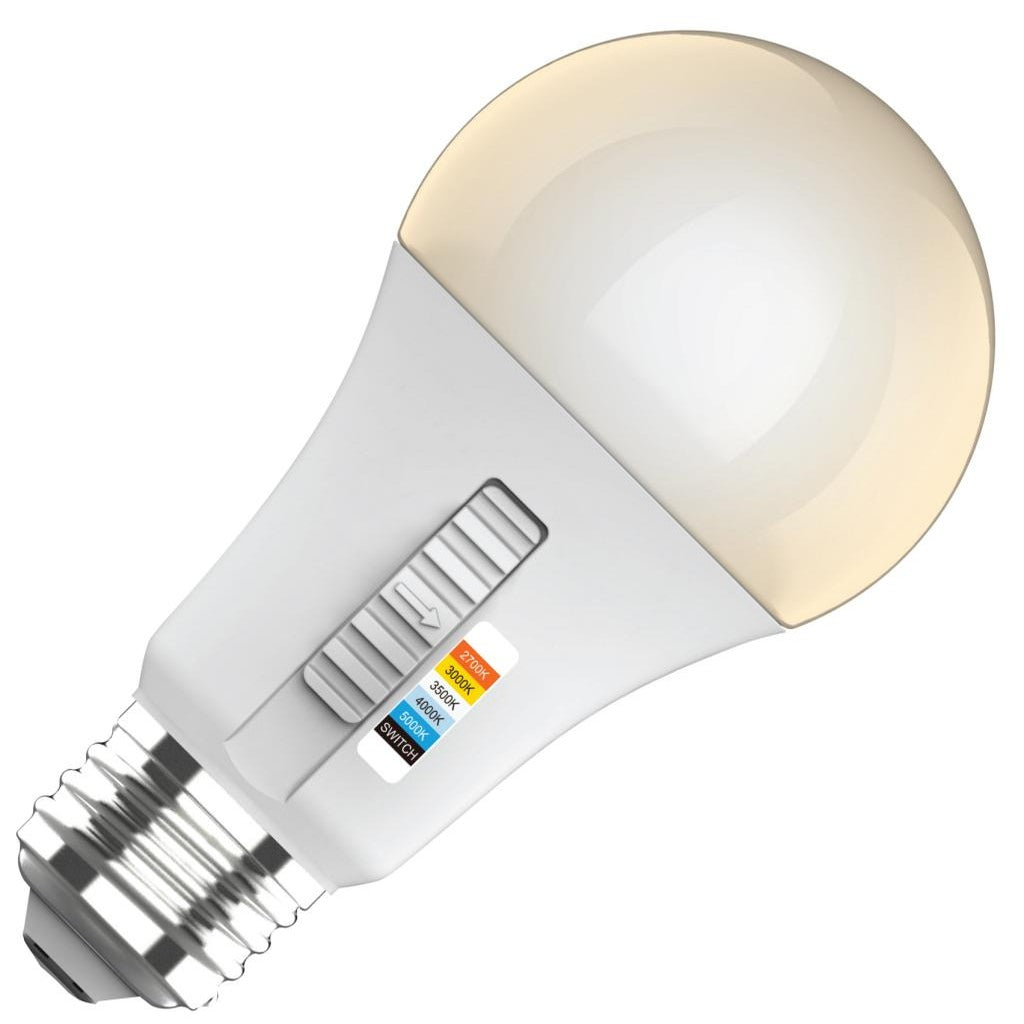 8.8 watt 120 volt A19 Medium Screw Base CCT Selectable Color Changing Dimmable LED (2 Pack) 1
