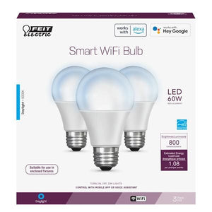 9 watt 120 volt A19 Medium Screw Base 5000K Daylight LED (3 Pack) 3