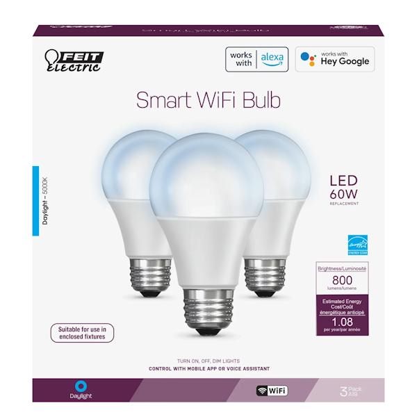 9 watt 120 volt A19 Medium Screw Base 5000K Daylight LED (3 Pack) 3