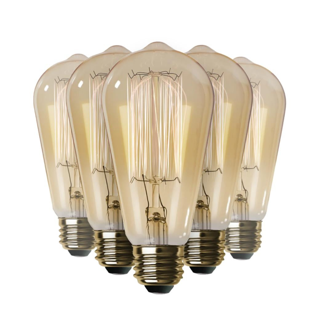 60 watt 120 volt ST19 Medium Screw Base 2100K Amber Incandescent Light Bulb (6 Pack) 1