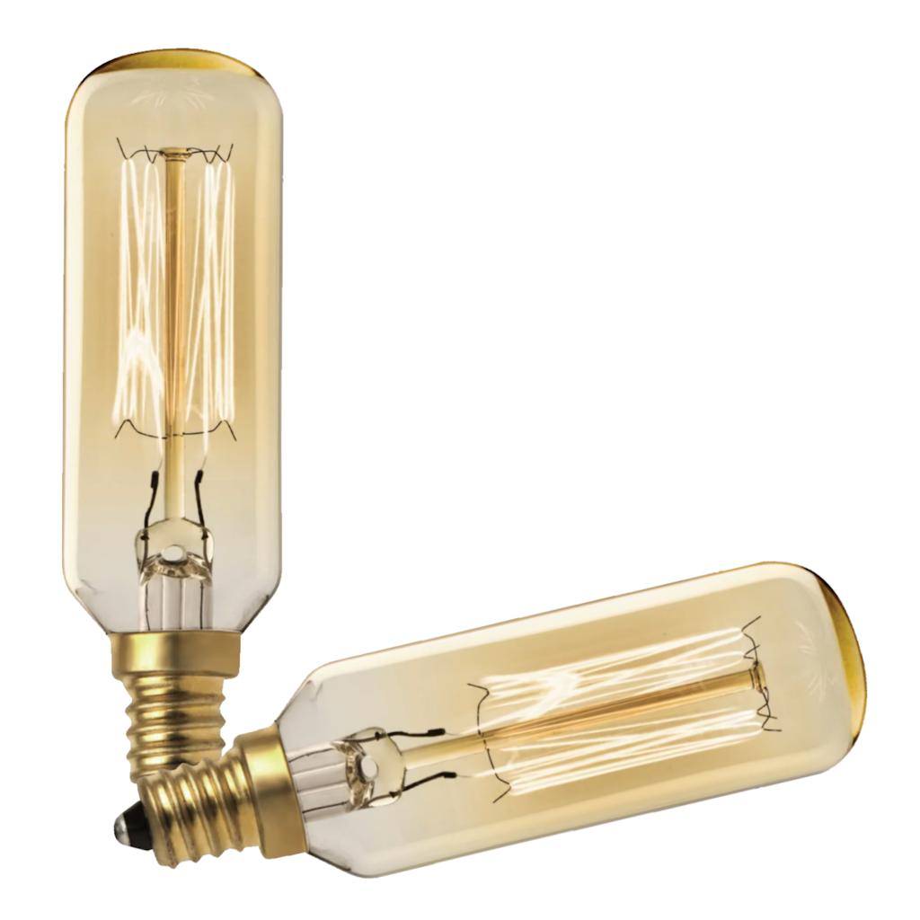 40 watt 120 volt T8 Candelabra Screw Base 2200K Warm White Clear Dimmable Incandescent Light Bulb (2 Pack) 1