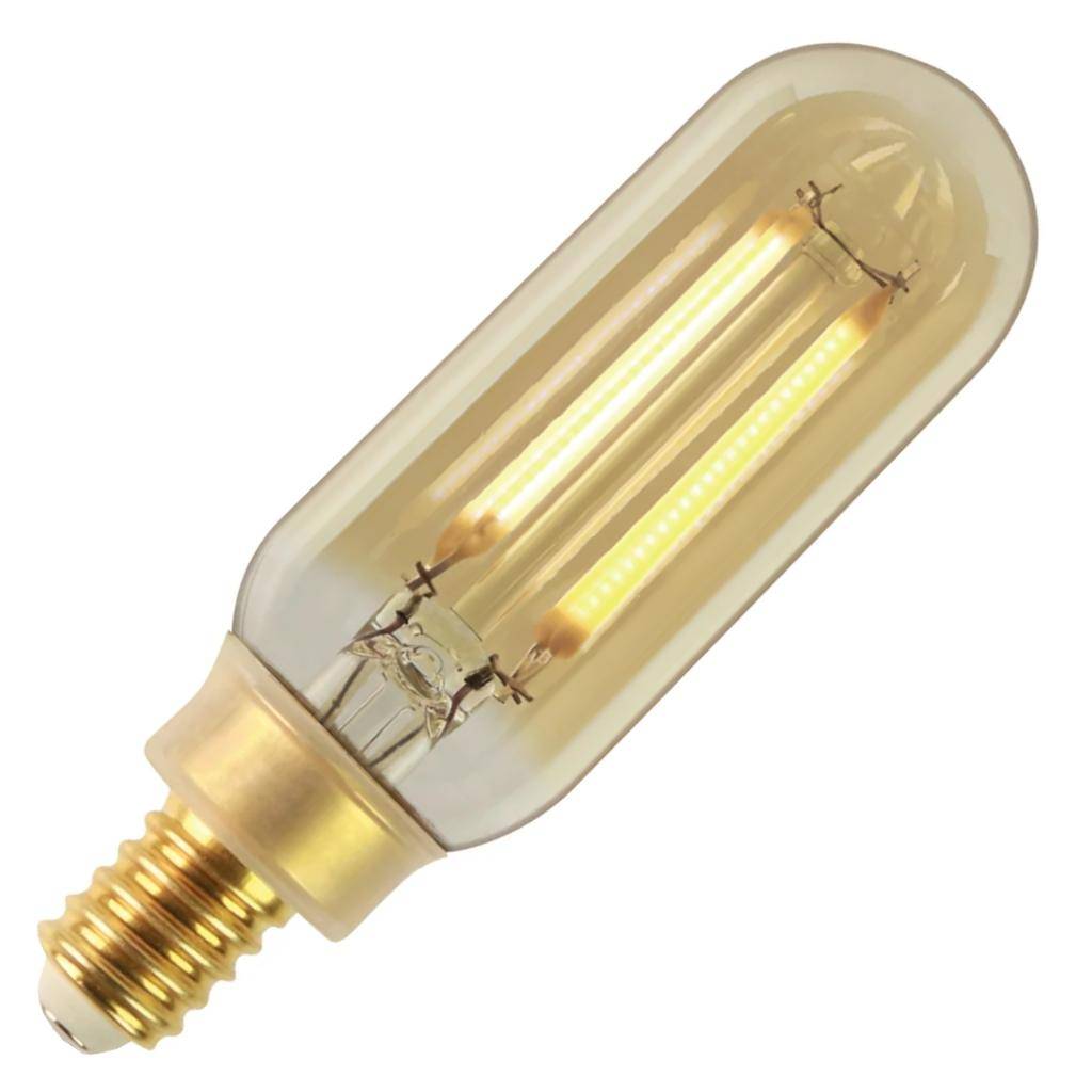 5 watt 120 volt T8 Candelabra Screw Base 2100K Warm White Amber Dimmable LED 1