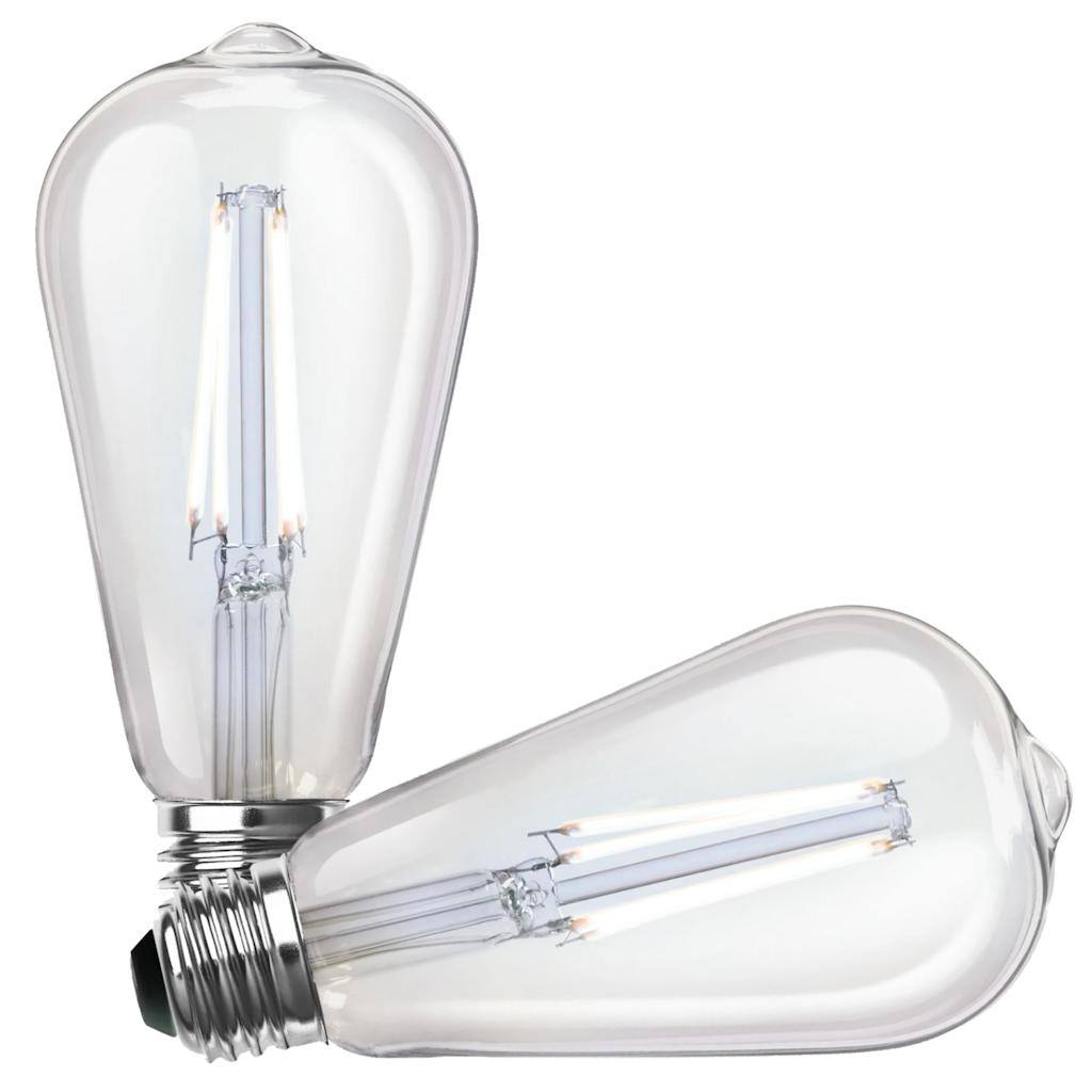 15 watt 120 volt ST19 Medium Screw Base 2700K Warm White Clear Dimmable LED (2 Pack) 1