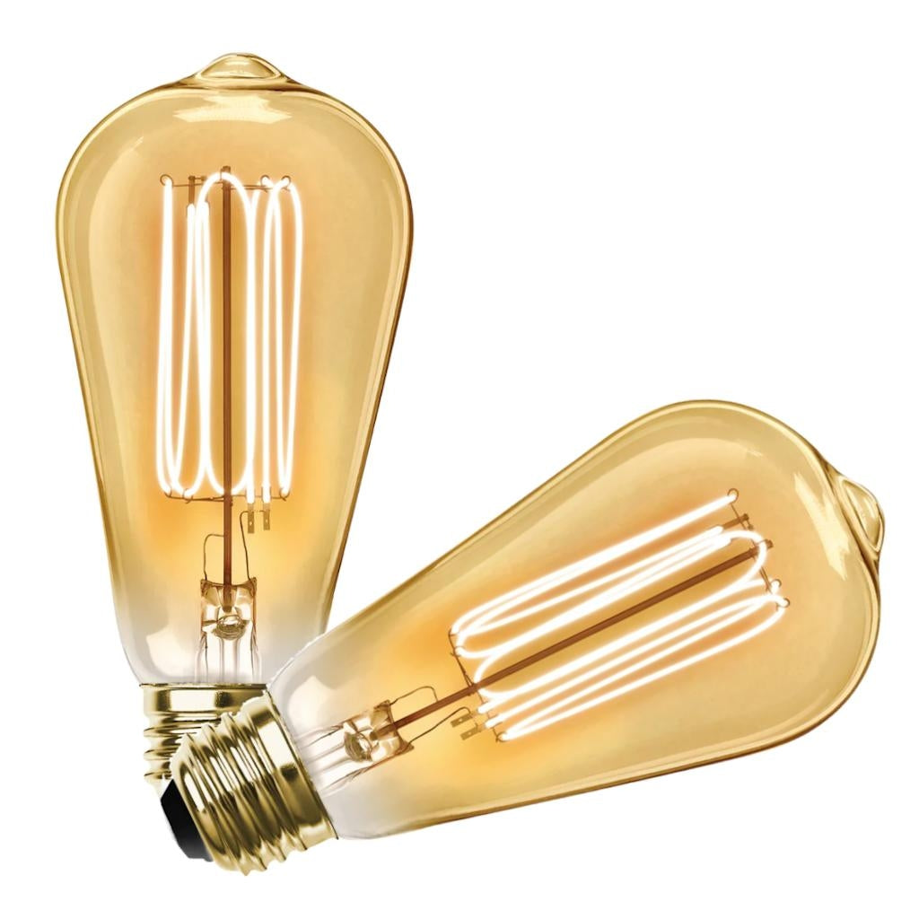 3.8 watt 120 volt ST19 Medium Screw Base 2100K Amber Dimmable (2 Pack) 1