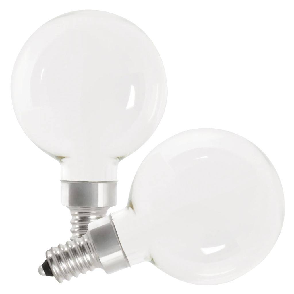 3.8 watt 120 volt G16.5 Candelabra Screw Base 2700K Warm White Frosted Dimmable LED (2 Pack) 1