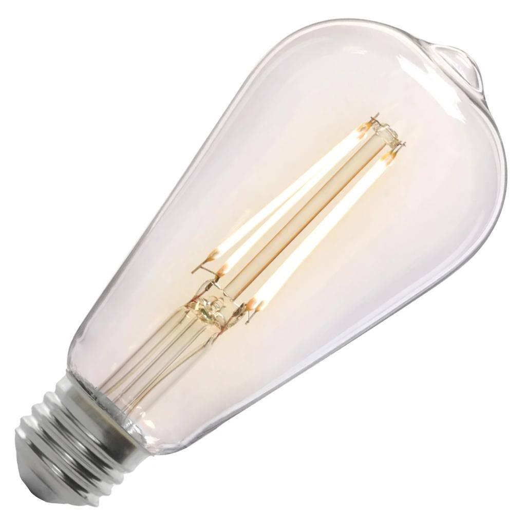 8.8 watt 120 volt ST19 Medium Screw Base 2700K Warm White Clear Dusk To Dawn Sensor Non-Dimmable LED 1
