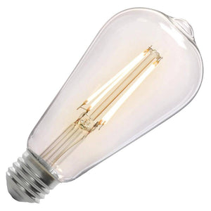 8.8 watt 120 volt ST19 Medium Screw Base 2700K Warm White Clear Dusk To Dawn Sensor Non-Dimmable LED 1