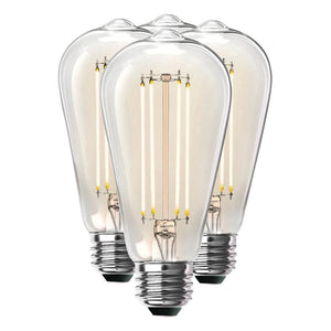 12 watt 120 volt ST19 Medium Screw Base 2700K Warm White Clear Glass Vintage Dimmable LED (4 Pack) 1