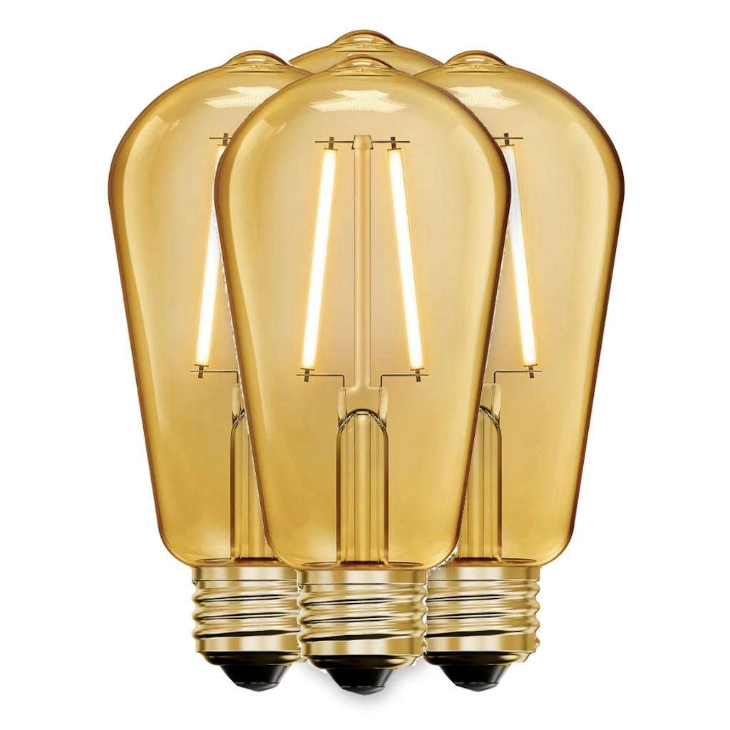 5 watt 120 volt ST19 Medium Screw Base 2100K Amber Glass Antique Filament Dimmable (4 Pack) 1