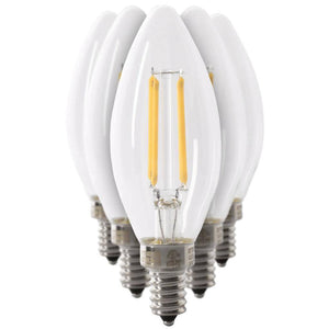 5.5 watt 120 volt B10 Candelabra Screw Base 2700K Warm White Enhance Clear Dimmable LED (6 Pack) 1