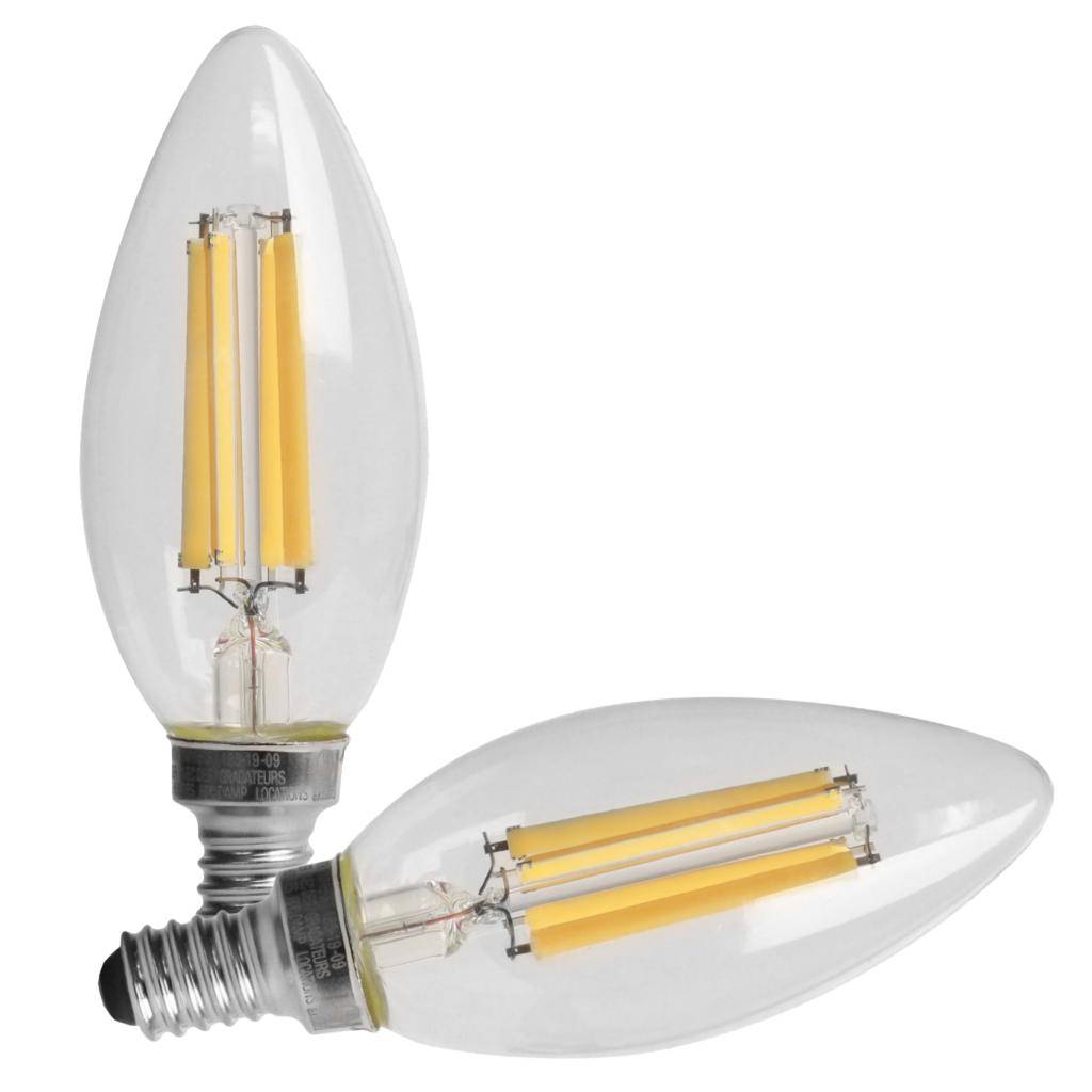 7.5 watt 120 volt B10 Candelabra Screw Base 5000K Daylight Dimmable LED (2 Pack) 1
