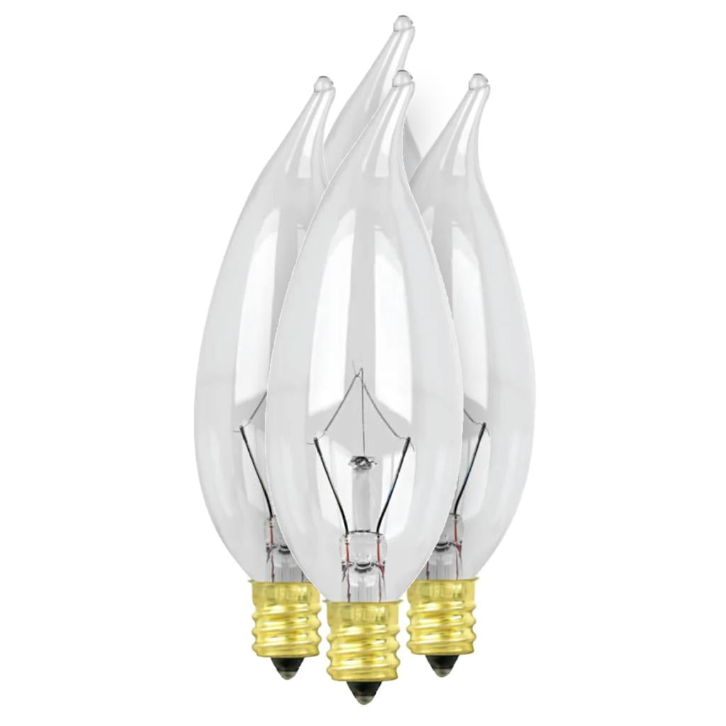 25 watt 120 volt CA10 Candelabra Screw Base 2700K Warm White Incandescent Light Bulb (4 Pack) 1