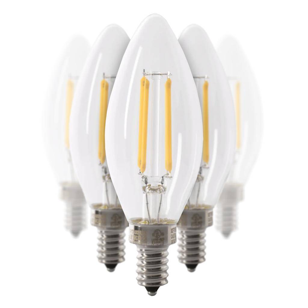 5.5 watt 120 volt B10 Candelabra Screw Base 3500K Neutral White Clear Enhance Dimmable LED (6 Pack) 1