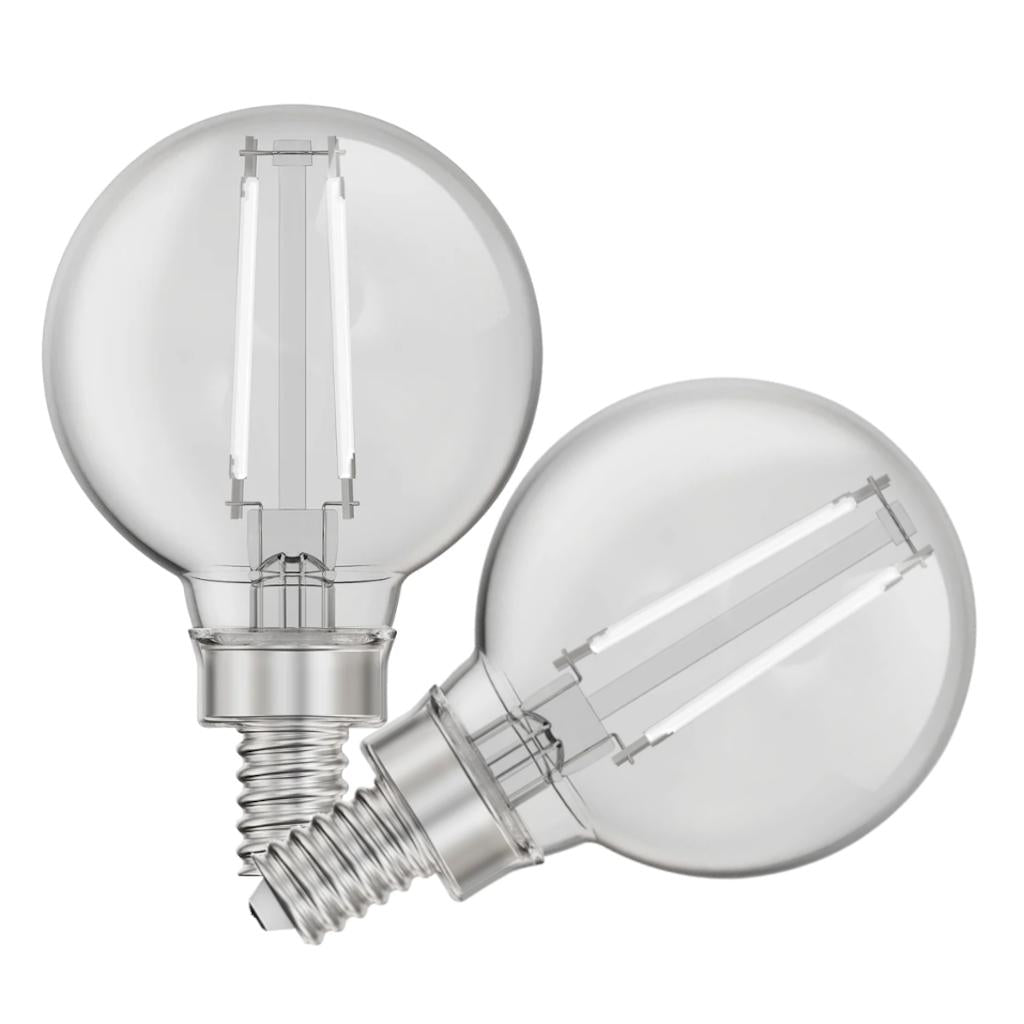 3.8 watt 120 volt G16.5 Candelabra Screw Base 5000K Daylight White Filament Dimmable LED (2 Pack) 1