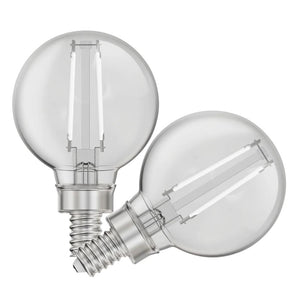 5.5 watt 120 volt G16.5 Candelabra Screw Base 5000K Daylight White Filament Dimmable LED (2 Pack) 1
