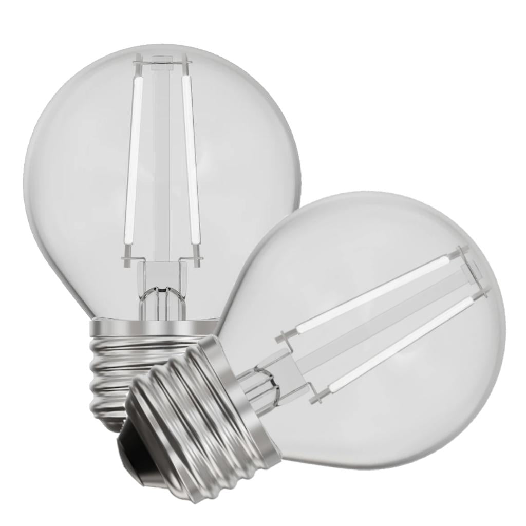 5.5 watt 120 volt G16.5 Medium Screw Base 2700K Warm White Clear White Filament Dimmable LED (2 Pack) 1