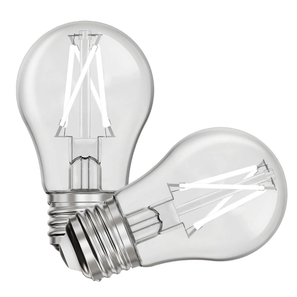 2.7 watt 120 volt A15 Medium Screw Base 2700K Warm White Exposed White Filament Dimmable LED (2 Pack) 1