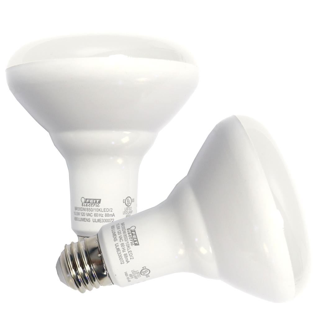 10.5 watt 120 volt BR30 Medium Screw Base 5000K Daylight Non-Dimmable (2 Pack) 1