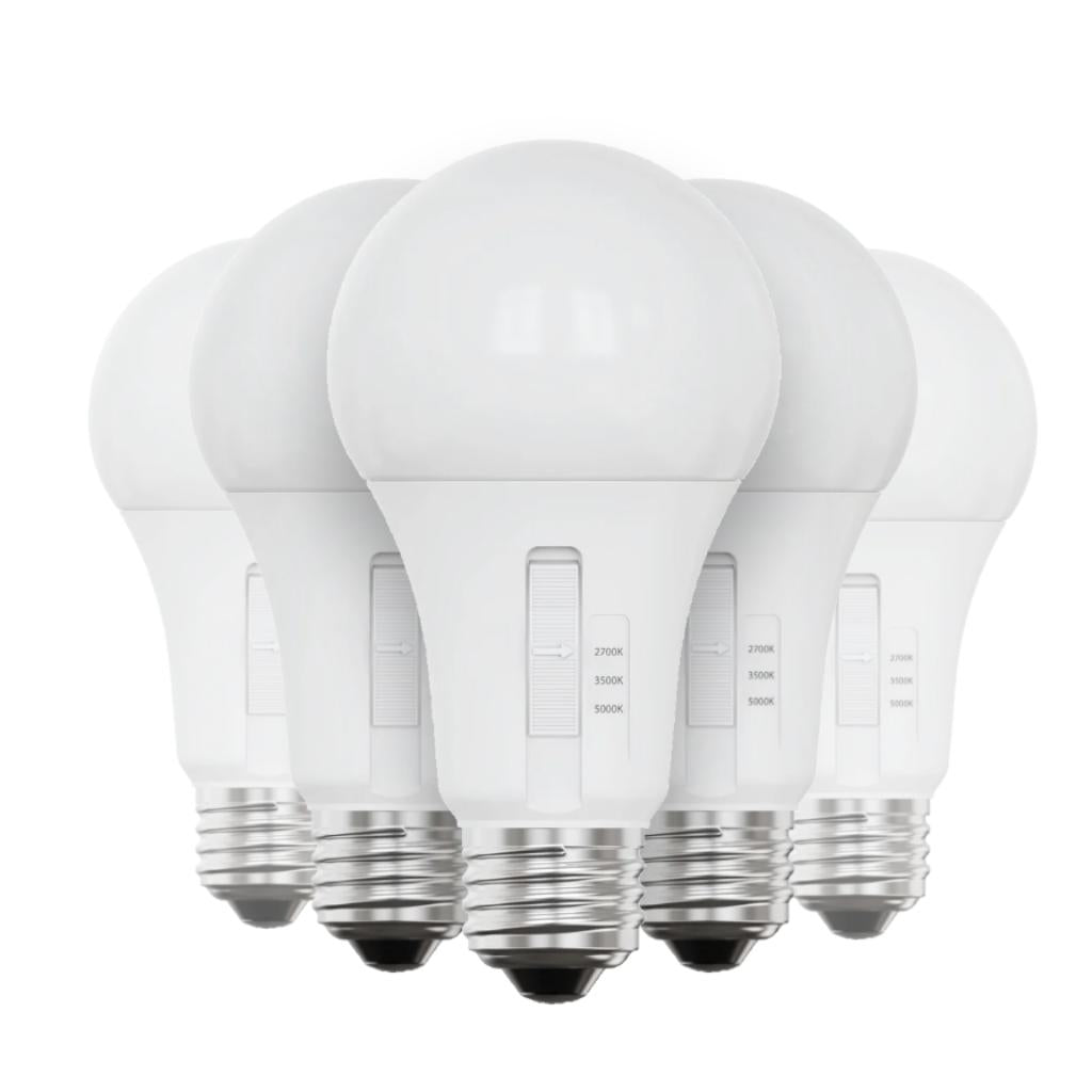 8.8 watt 120 volt A19 Medium Screw Base CCT Selectable LED Light Bulb (10 Pack) 1