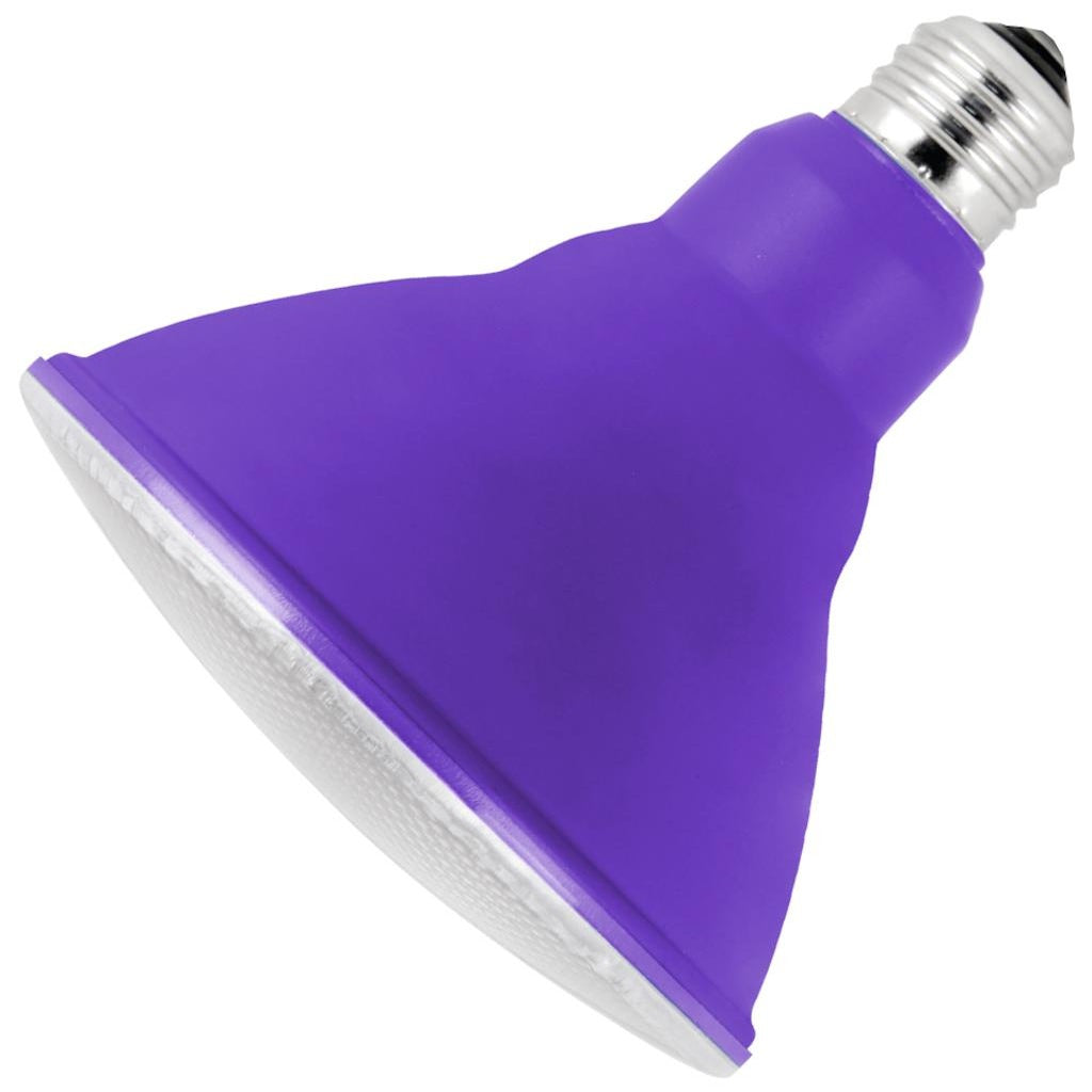 7 watt 120 volt PAR38 Medium Screw Base Purple Non-Dimmable LED 1