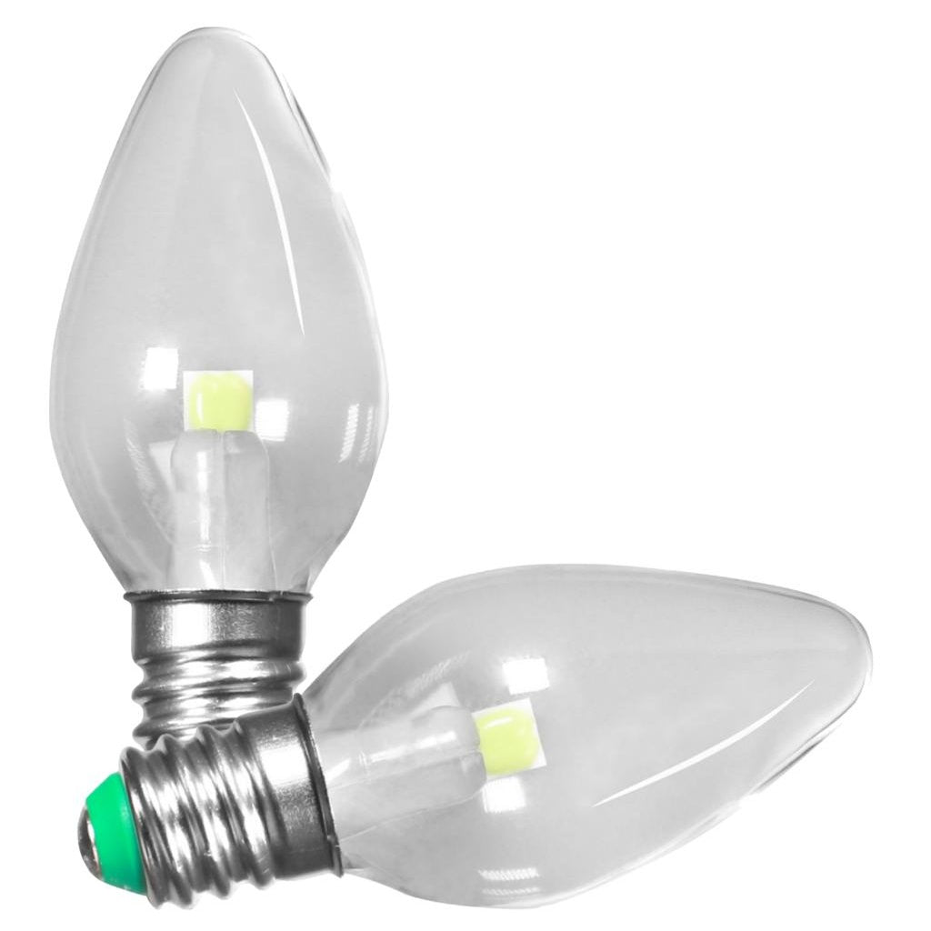 0.1 watt 120 volt C7 Candelabra Screw Base Green Non-Dimmable LED (2 Pack) 1