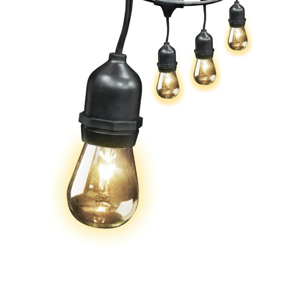 10 Light 20' 120 volt T5 Medium Screw Base 2200K Warm White LED String Set 1