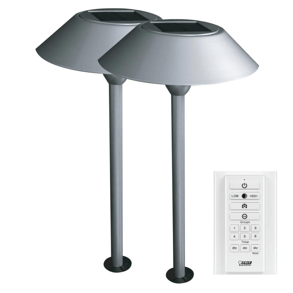 12" Nickel Solar CCT Selectable LED Pathway Light Kit (2 Pack) 1