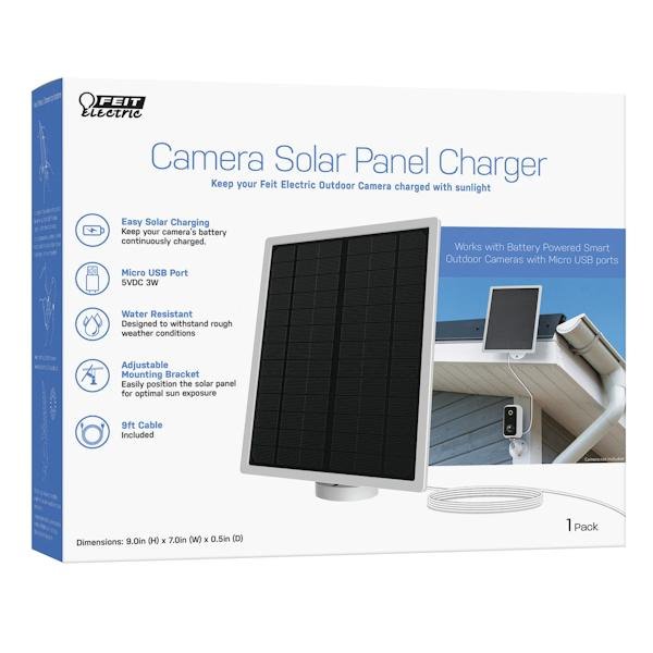 7" 5 volt White Solar Panel Charger for Smart Camera 2