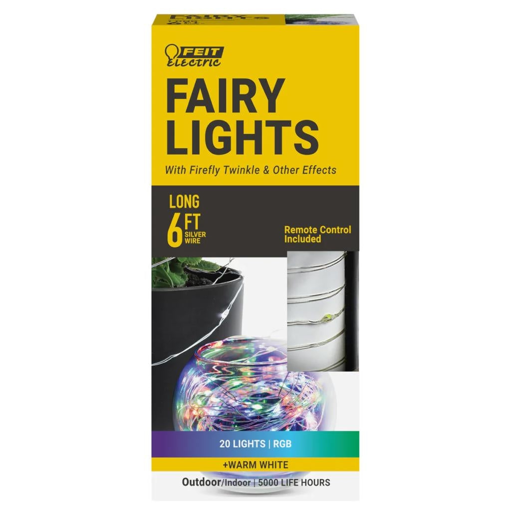 6' 120 volt RGBW Battery Operated LED Fairy String Light with Remote 1