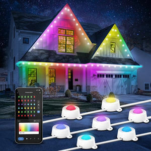50' Screw Base RGBW Smart/Wi-Fi LED Smart Chasing Outdoor Permanent Lights 5