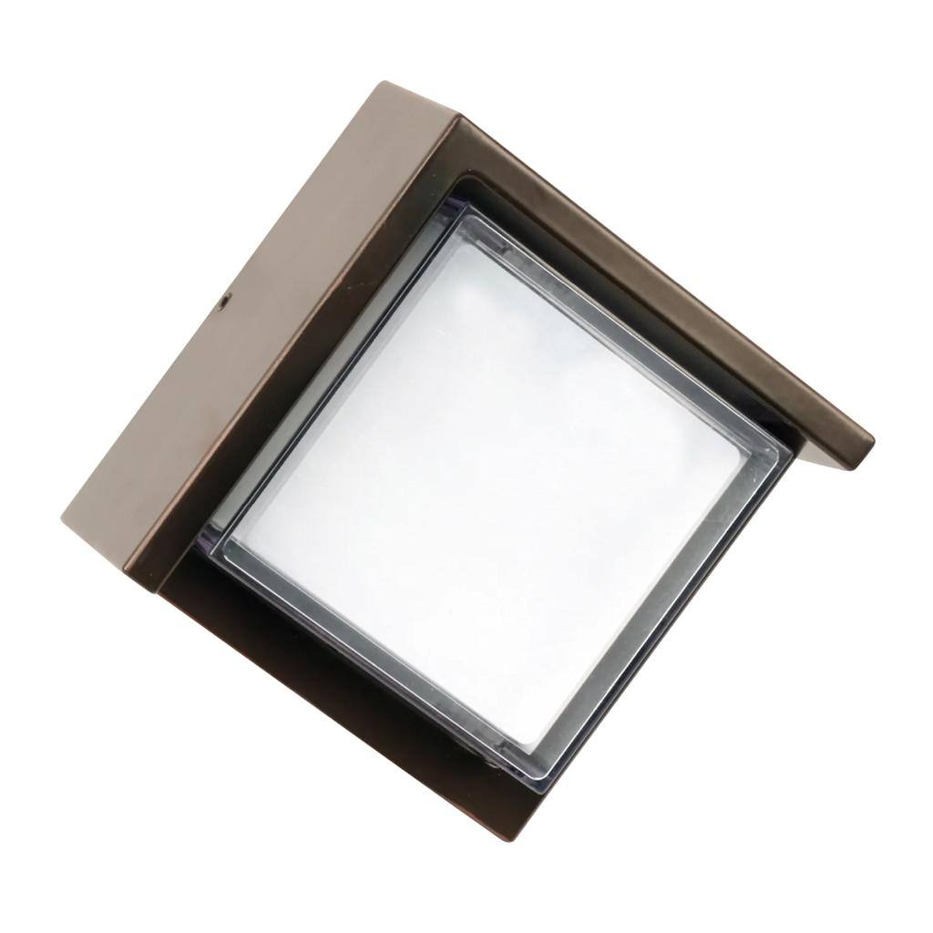 8 watt 120 volt 3000K Natural White Square Bronze LED Wall Mount Security Light 1