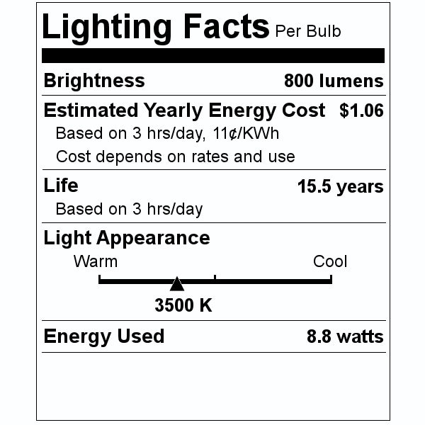8.8 watt 120 volt A19 Medium Screw Base 3500K Neutral White Dimmable LED (4 pack) 2