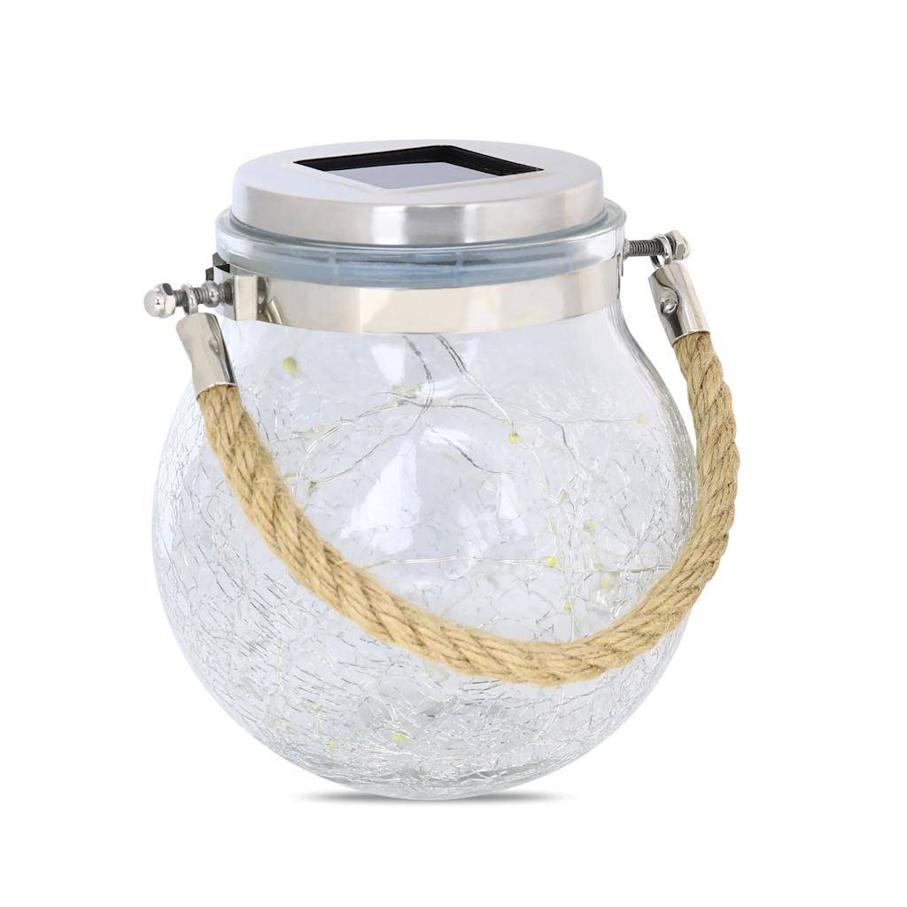3" 3000K Natural White Solar Powered Battery Operated Fairy Jar Light 1