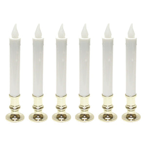 9" Battery Operated LED Gold Candle Lamp with Timer (6 pack) 1