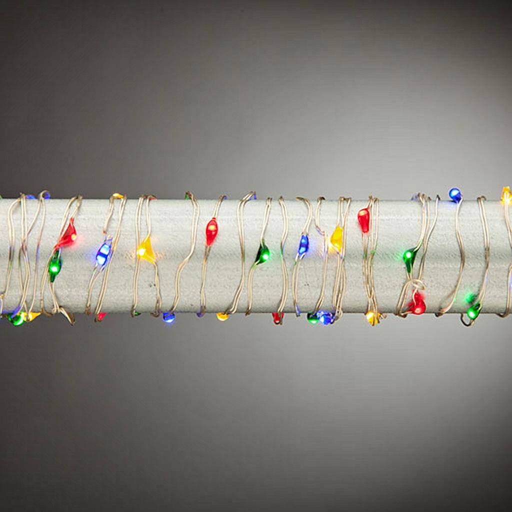 60" 30 Light Multi-Color Battery Operated LED Light String Set with Timer 1