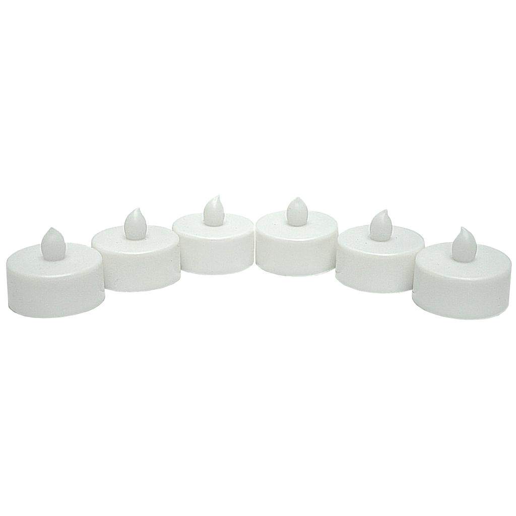 1.25" x 1.5" White Battery Operated Soft Glow Flicker Flameless Everlasting Glow (6 Pack) 1