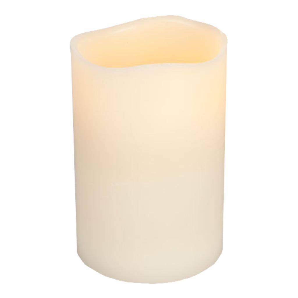 4" X 6" Bisque (Vanilla Scent) Wavy Edge Battery Operated LED Wax Candle Light with Timer 1