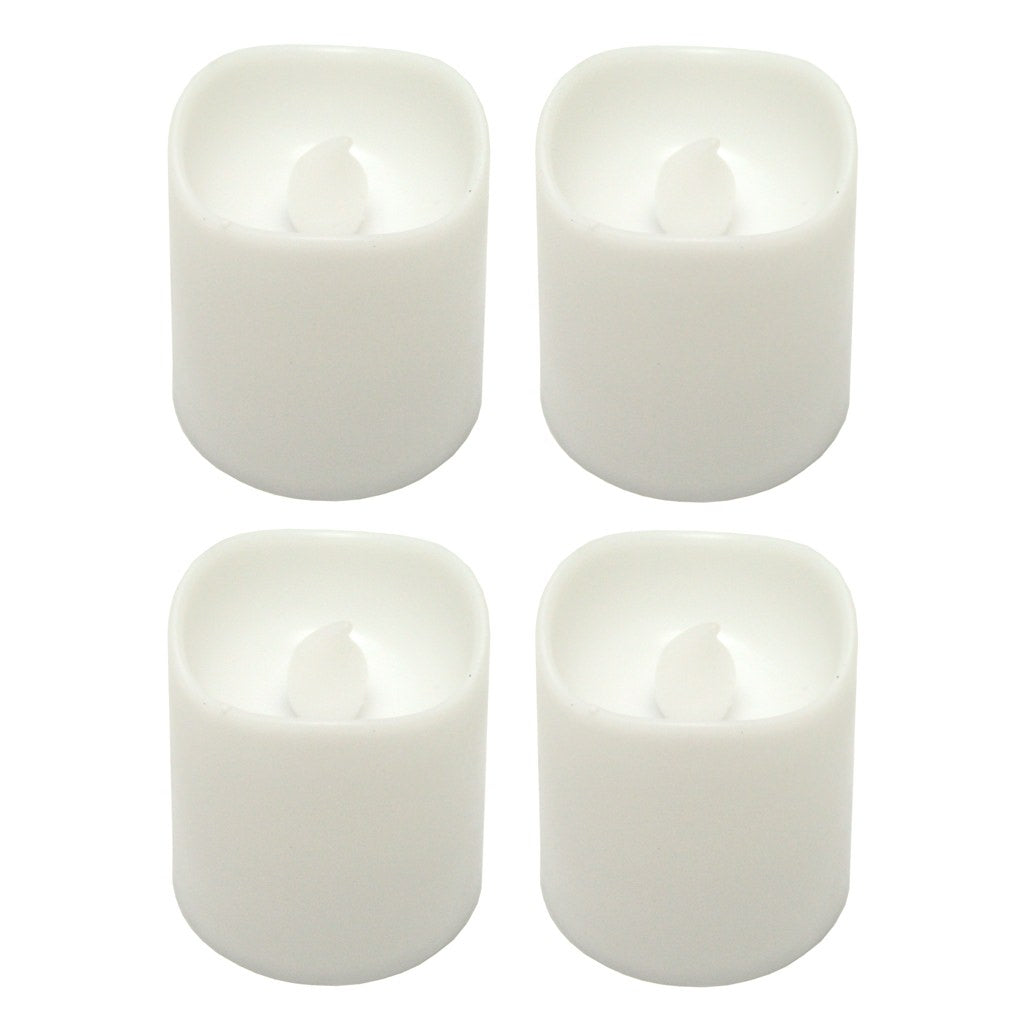 1.5" x 1.7" Everlasting Glow White Resin Battery Operated Votive Candle LED with Timer (4 pack) (Batteries Included) 1