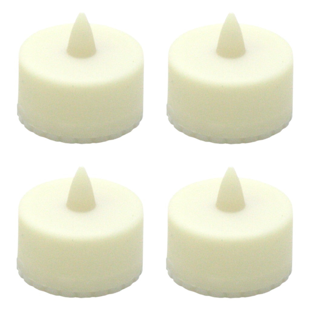 1.5" Bisque Battery Operated Resin LED Tea Light with Timer (4 pack) 1