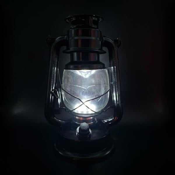 11.5" x 7" Black Metal 15 LED Hurricane Lantern 3