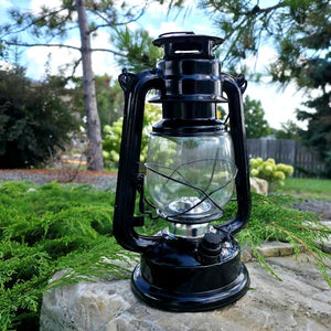 11.5" x 7" Black Metal 15 LED Hurricane Lantern 4