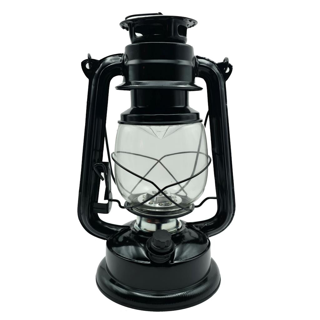 11.5" x 7" Black Metal 15 LED Hurricane Lantern 1