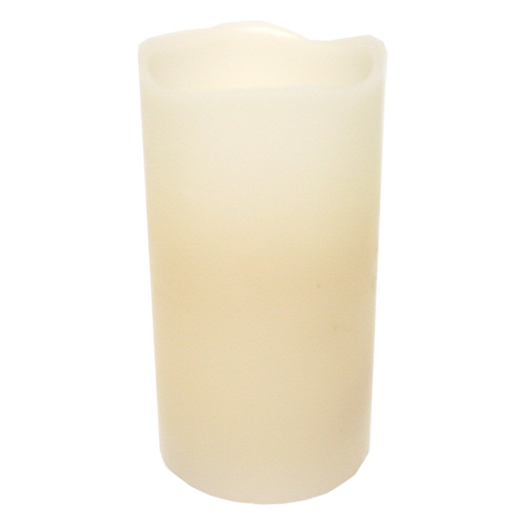 3" x 6" Bisque Black Wick (Vanilla Scent) Wavy Edge Battery Operated LED Wax Candle Light with Timer 1