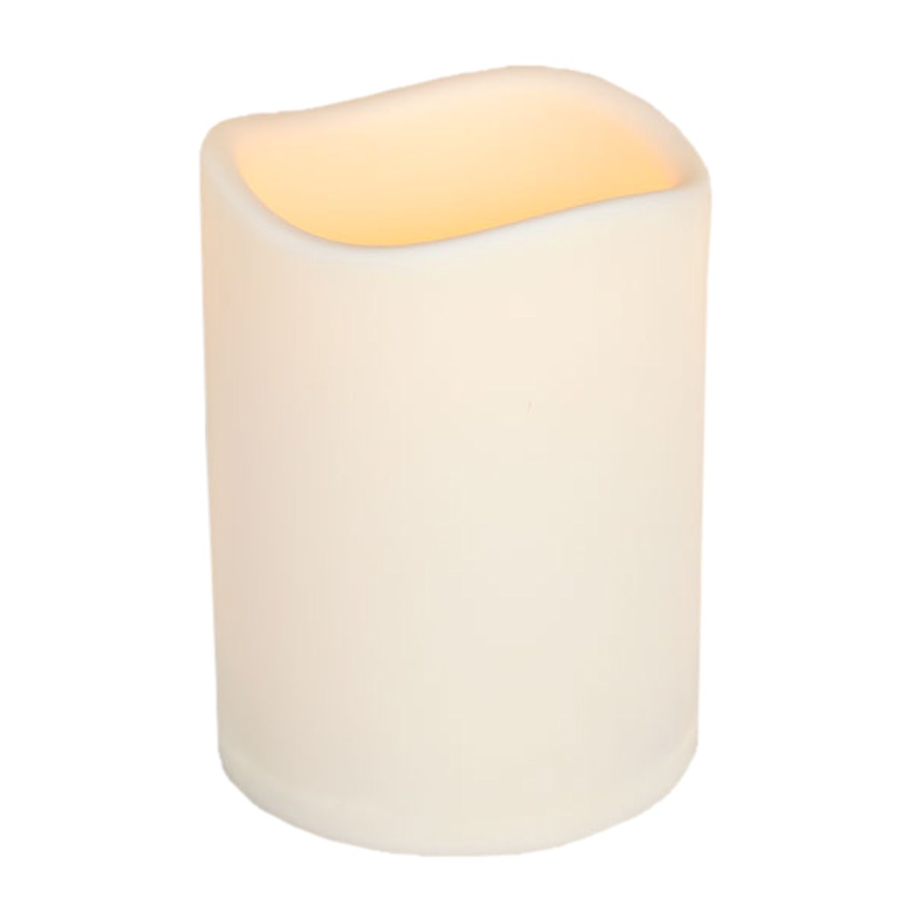 6" X 9" Bisque Wavy Edge Battery Operated LED Resin Candle Light with Timer 1