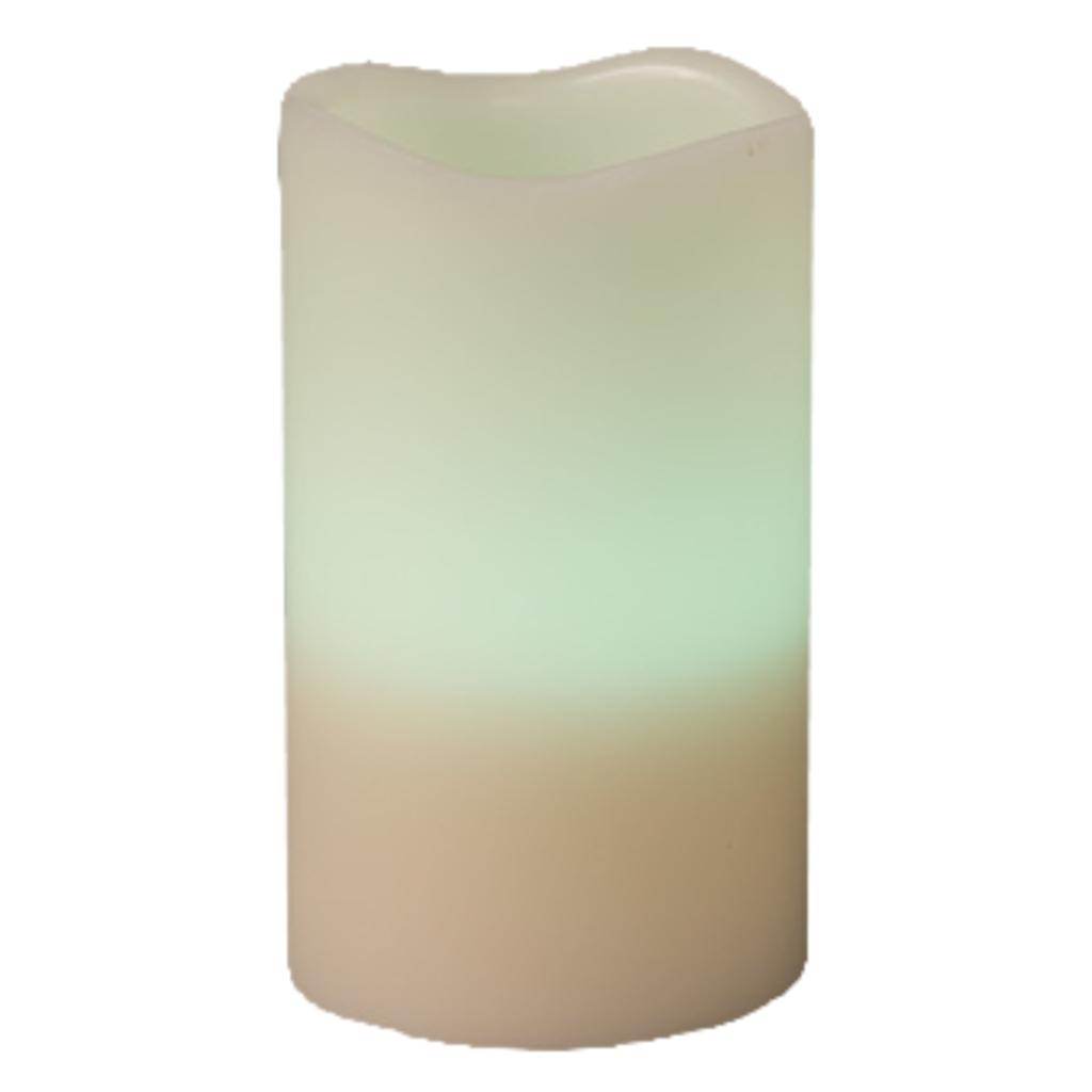 4" x 3" Bisque Remote Ready (Vanilla Scent) Wavy Edge Battery Operated Rechargeable LED Wax Candle Light with Timer 1