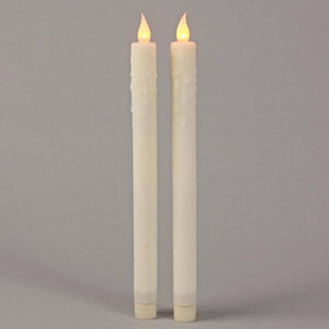 10.75" Bisque LED Silicon Finish Battery Operated Taper Candle (2 pack) 2