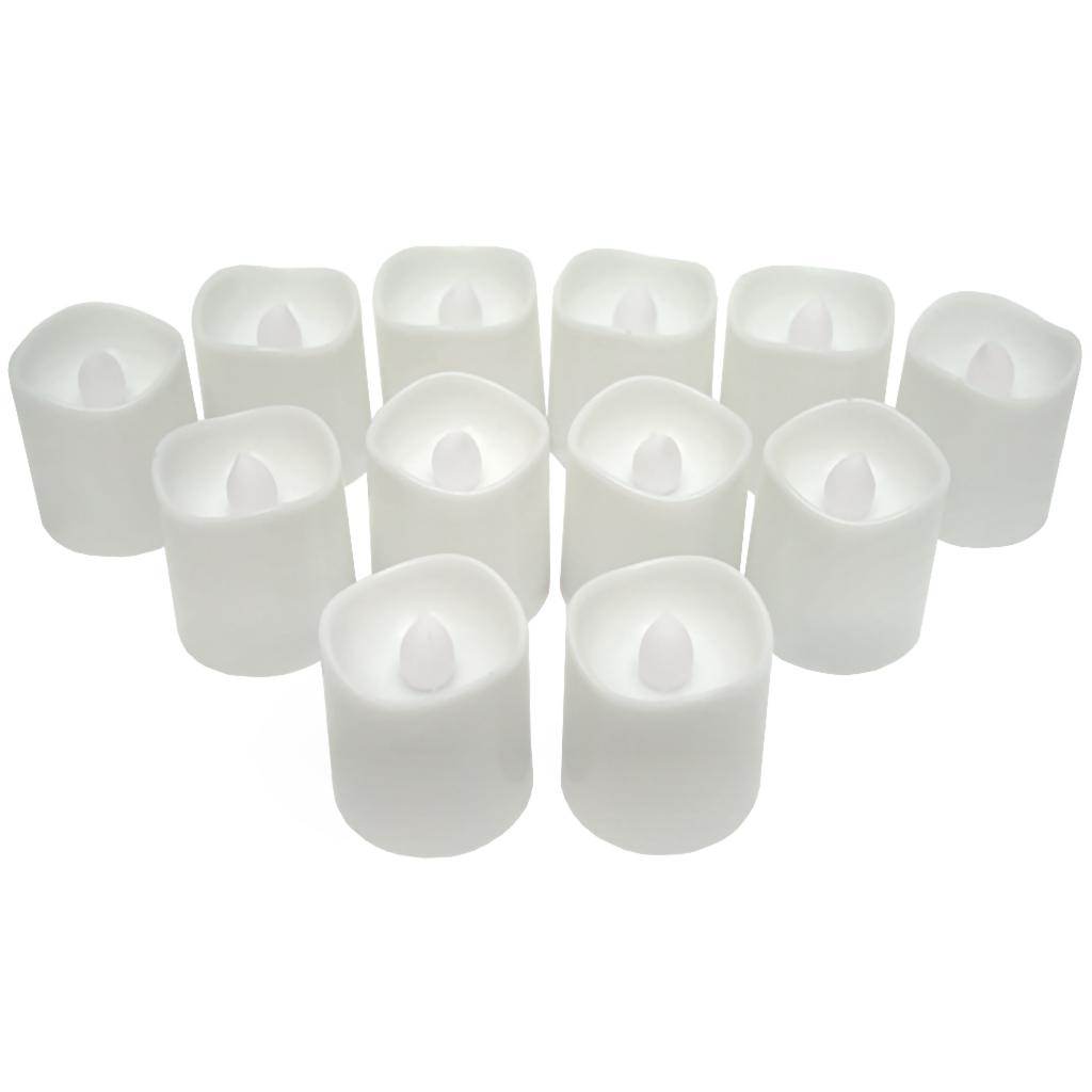 1.75" Battery Operated White Plastic Votive Candle LED (12 pack) 1